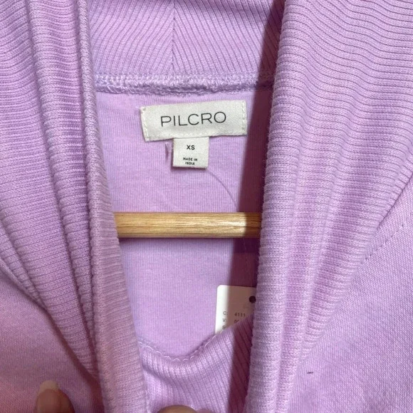 Anthropologie Cropped Sweater Pilcro Funnel Neck Bubble Hem Pullover NWT XS - Picture 8 of 12